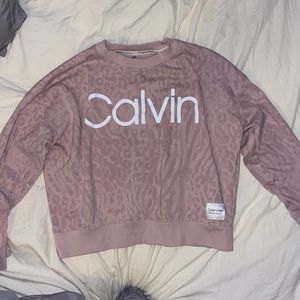 animal print calvin klein crew neck